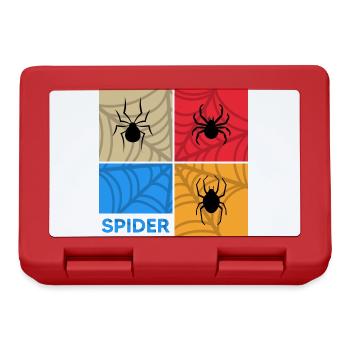 spinne retro spinnennetz netzwerker arachnoidea - Brotdose - Rot - Vorne
