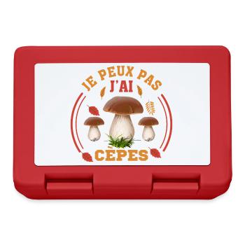 Je Peux Pas J'ai Cèpes Drôles Champignon Cèpe - Boîte à goûter - rouge - Devant