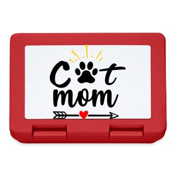 Cat mom - Lunchbox - red - Front