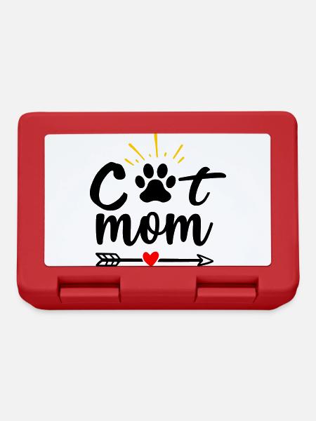 Cat mom - Lunchbox - red
