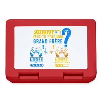 Je Vais Être Grand Frère 2022 Gamer Cadeau Humour - Boîte à goûter - rouge - Devant