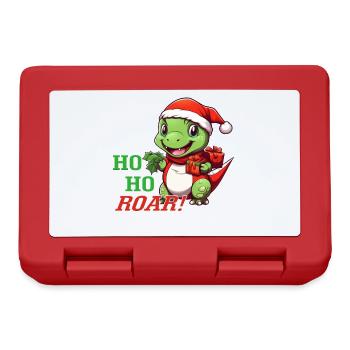 Ho Ho Roar! | Cute dinosaur with Santa hat - Lunchbox - red - Front