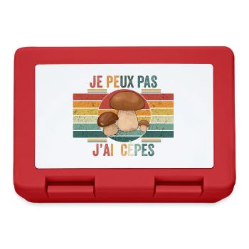 Je Peux Pas j'ai cèpes cadeau Cueillette des cèpes - Boîte à goûter - rouge - Devant