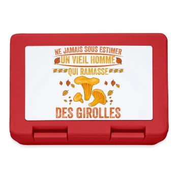 un vieil homme qui ramasse les girolles Cadeau - Boîte à goûter - rouge - Devant