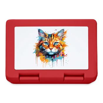 ginger cat, long-haired cat - Lunchbox - red - Front