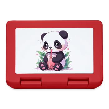 Kawaii Panda bubble tea boba tea - Brotdose - Rot - Vorne