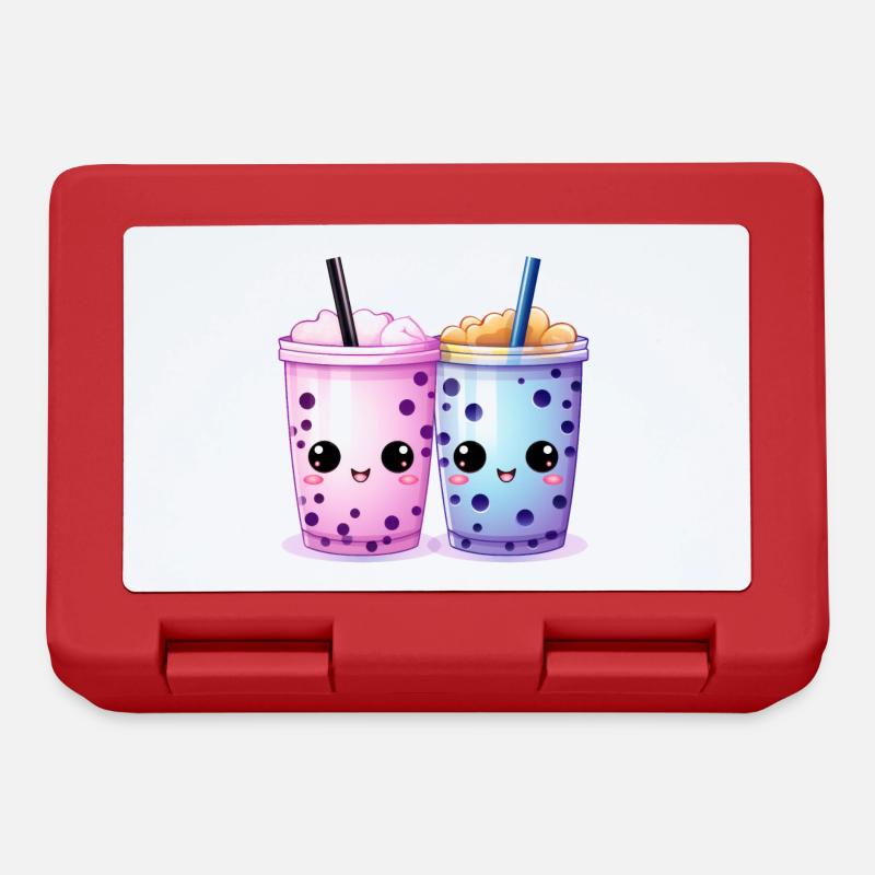 Kawaii Bubble Tea Boba Tea - Lunchbox - red
