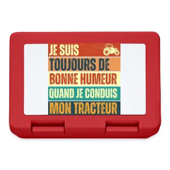 Mon tracteur humour agriculteur cadeau vintage - Boîte à goûter - rouge - Devant