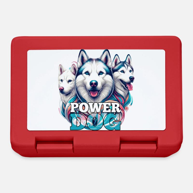 Husky Power Dog Geschenk - Brotdose - Rot