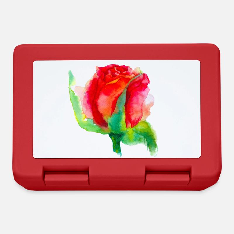 schöne Blume "Rosa" - Brotdose - Rot