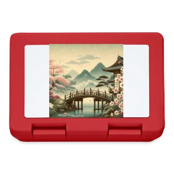 Japan Vintage Holzbrücke - Brotdose - Rot - Vorne