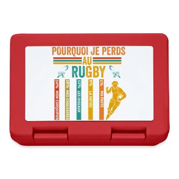 Rugby Pourquoi Je Perds Au Rugby - Boîte à goûter - rouge - Devant