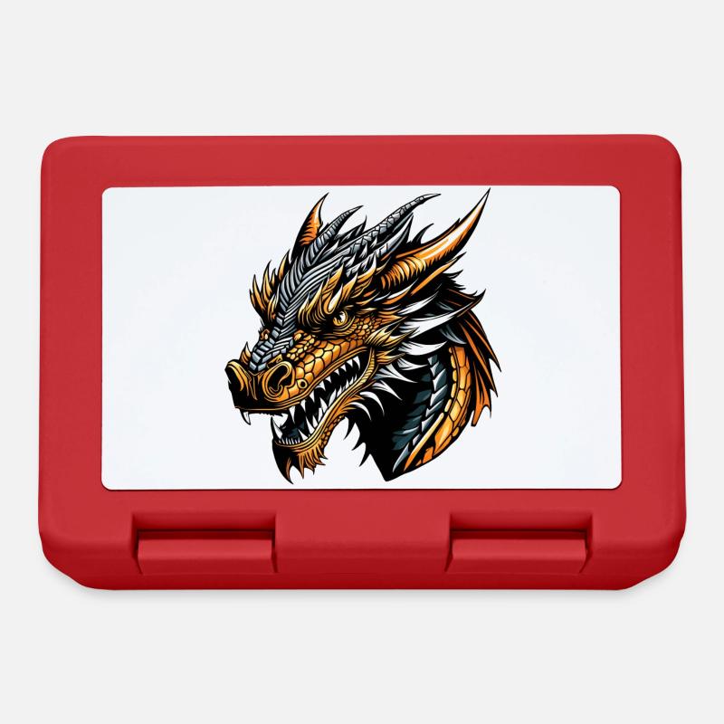 Porträt eines Drachen - Brotdose - Rot