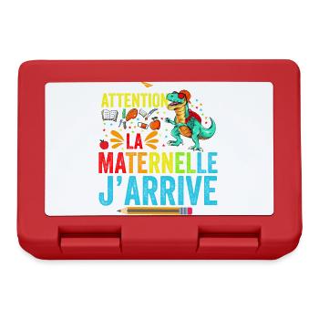 Attention La Maternelle J'arrive Rentrée Scolaire - Boîte à goûter - rouge - Devant