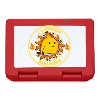 I Choose Burning Funny Sun Sarcasm Mood Design - Lunchbox - red - Front