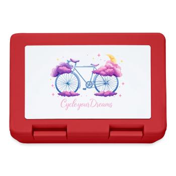 "Cycle Your Dreams" Cloud Fahrraddesign mit Mond - Brotdose - Rot - Vorne