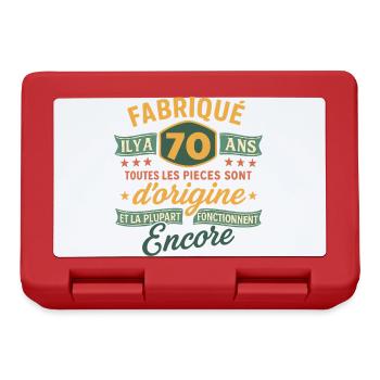 Fabriqu il y a 70 ans 70 ans Anniversaire bla - Boîte à goûter - rouge - Devant