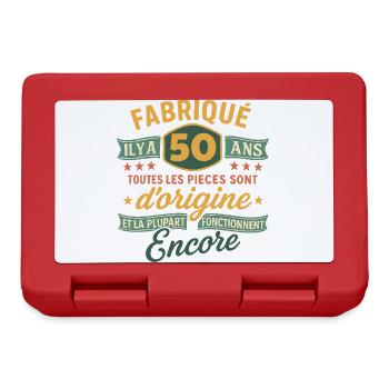 Fabriqu il y a 50 ans 50 ans Anniversaire - Boîte à goûter - rouge - Devant