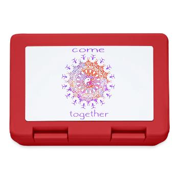 Come together - Weltfrieden Liebe Erde Spruch - Brotdose - Rot - Vorne