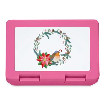 Christmas wreath can be personalized with your text - Lunchbox - pink - Front