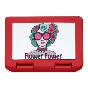 Flower Power Lady - Brotdose - Rot - Vorne