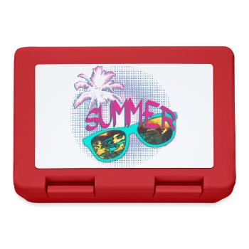 Sonnenbrille Palme Sommer Party pink mint - Brotdose - Rot - Vorne