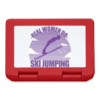 Ski Jumping Ski Jumper Winter Sports Gift - Lunchbox - red - Front