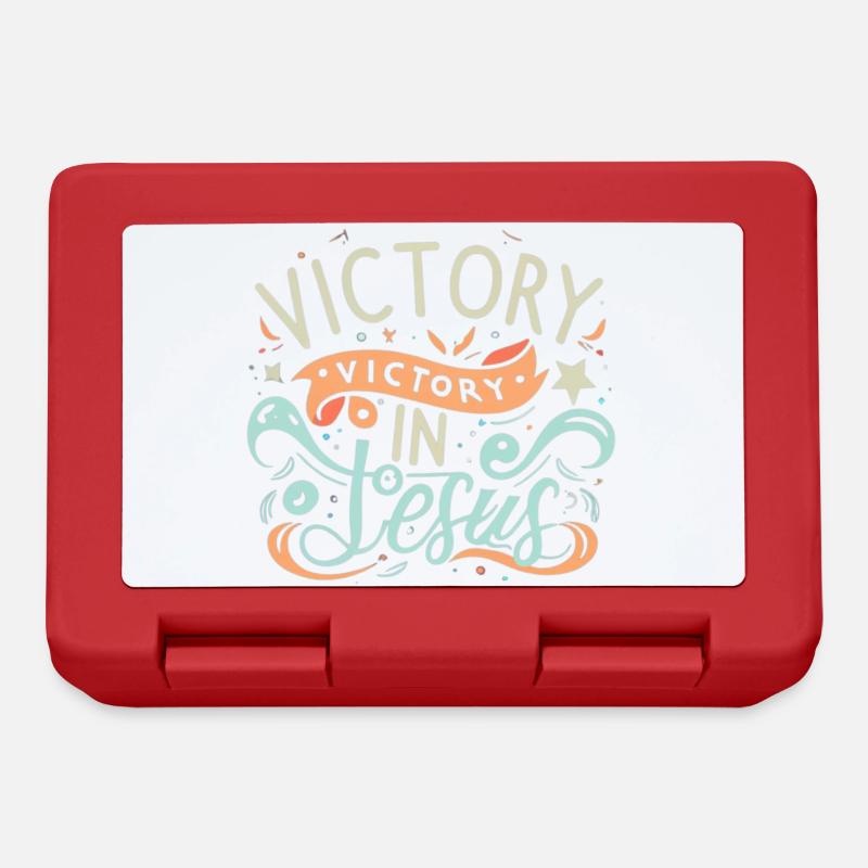 Victoire en Jésus – Design coloré - Boîte à goûter - rouge