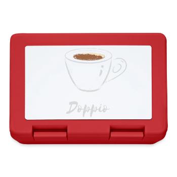 Doppio Espresso Kaffee Liebhaber Café-Shirt - Brotdose - Rot - Vorne