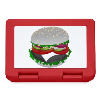 Style burger : Salade avec une bouchée - Boîte à goûter - rouge - Devant