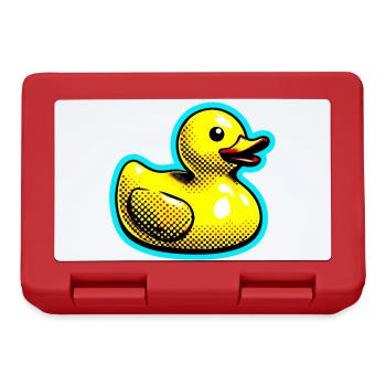 Ente Ente Ente Ente Ente - Brotdose - Rot - Vorne