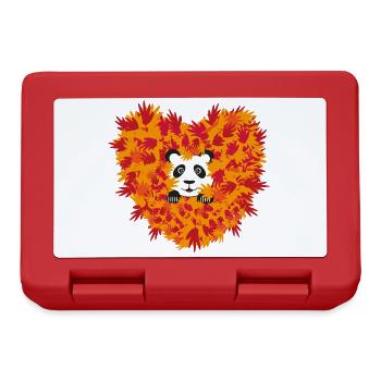 Süßer Panda mit Herz im Herbst. - Brotdose - Rot - Vorne