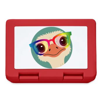 Bouquet with rainbow glasses – Cheeky animal motif - Lunchbox - red - Front
