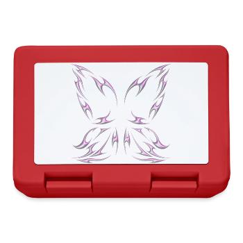 Chrom Metallic Feenflügel Tribal Design - Brotdose - Rot - Vorne