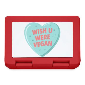 Blue Anime Bubble Heart – Wish U Were Vegan - Lunchbox - red - Front