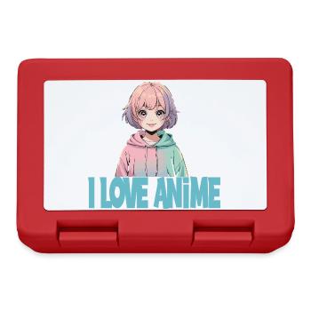  I LOVE ANIME Kawaii Manga Girl Pastell Otaku - Brotdose - Rot - Vorne