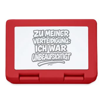 Zu meiner Verteidigung – Graffiti Typo Design - Brotdose - Rot - Vorne
