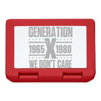 Génération X Nous nous en fichons Citation amusante nostalgie - Boîte à goûter - rouge - Devant