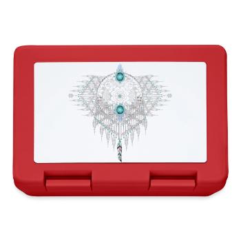 Ornement ethnique artistique fait d’éléments turquoise - Boîte à goûter - rouge - Devant