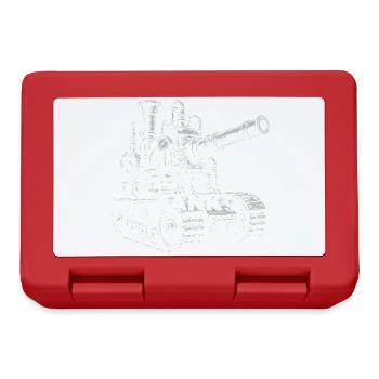Steampunk Tank Gearwork Imprimer - Boîte à goûter - rouge - Devant
