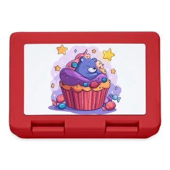 Süßer Bären Cupcake Traum - Brotdose - Rot - Vorne