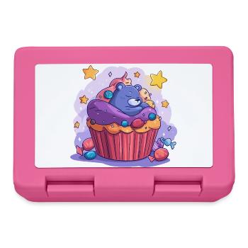 Süßer Bären Cupcake Traum - Brotdose - Pink - Vorne