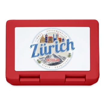 Zurich, Suisse, avec Skyline Alps Souvenir Vintage - Boîte à goûter - rouge - Devant