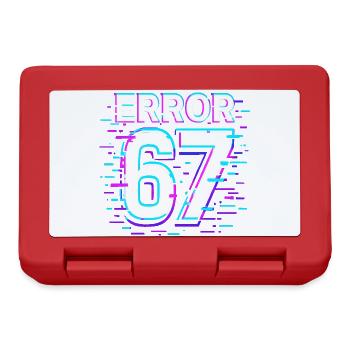 Error 67 Six Seven Glitch Cyber Meme Gift Idea - Lunchbox - red - Front