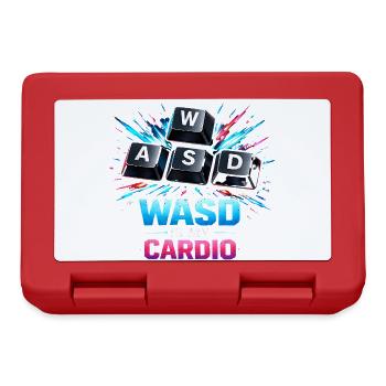 Funny Gaming Keyboard WASD My Cardio Gamer - Lunchbox - red - Front