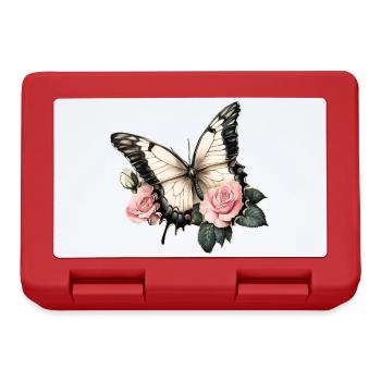 Vintage papillon - Boîte à goûter - rouge - Devant