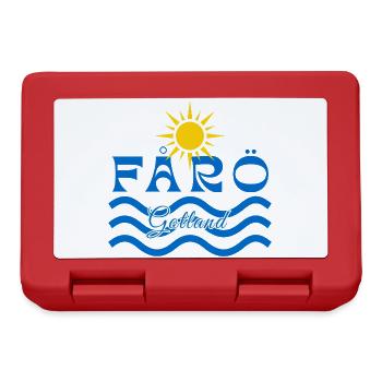 Fårö Gotland-Sonne und Wellen - Brotdose - Rot - Vorne