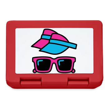 80s Sun Visor Glasses Set - Lunchbox - red - Front