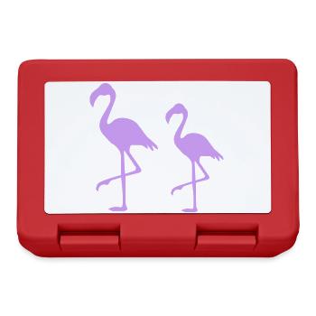 Two Flamingos Silhouettes Purple - Lunchbox - red - Front