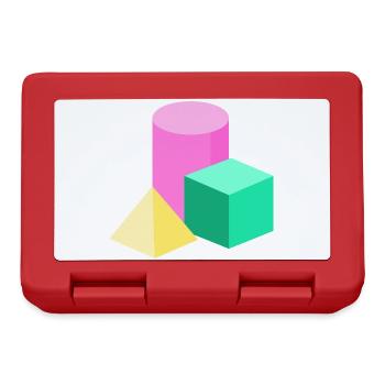 Pastel Geometry Color Blocks - Lunchbox - red - Front